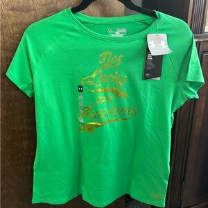 Under Armour Youth Green Tee with Gold Accents